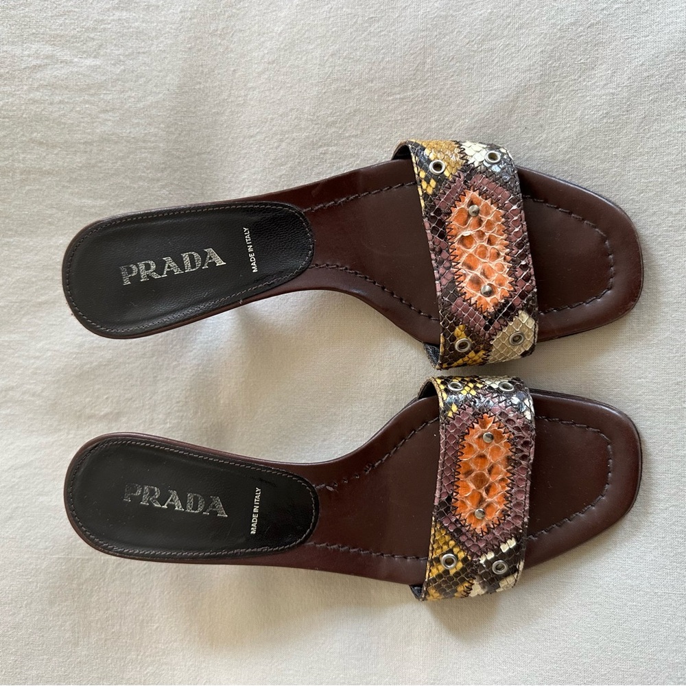 Prada Women's Multicolor Snakeskin Heel
